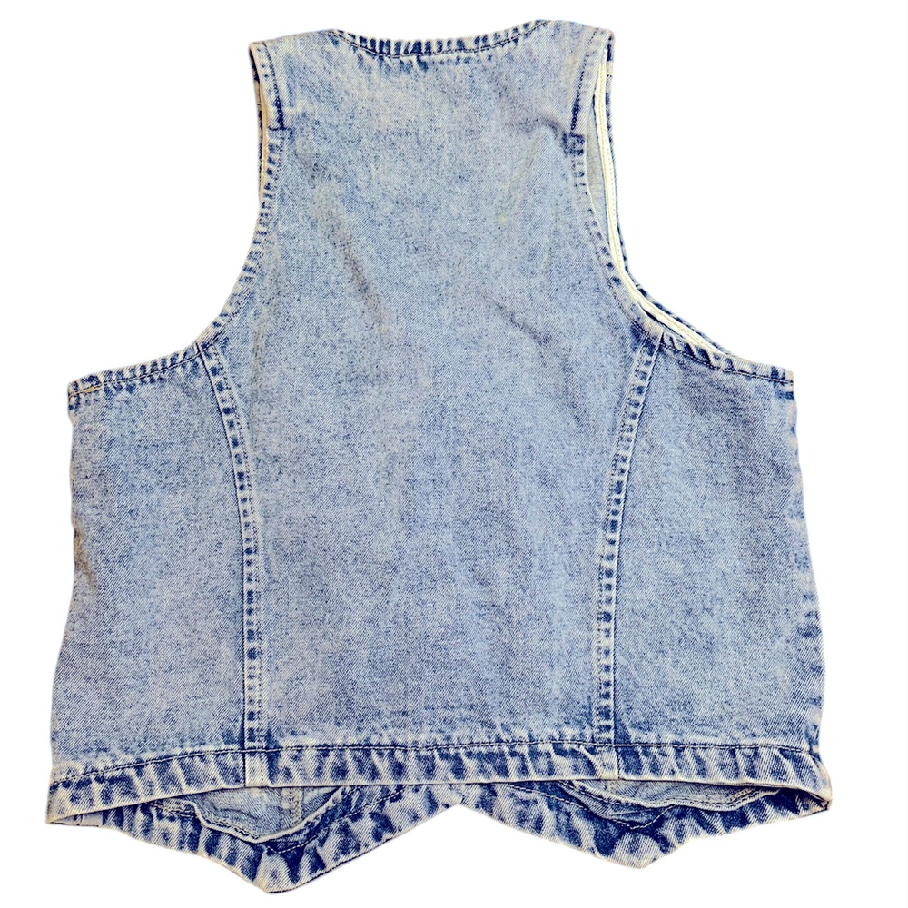 PINK LILY Women’s Size Large Denim Sleeveless Button-Up Vest - Picture 2 of 6